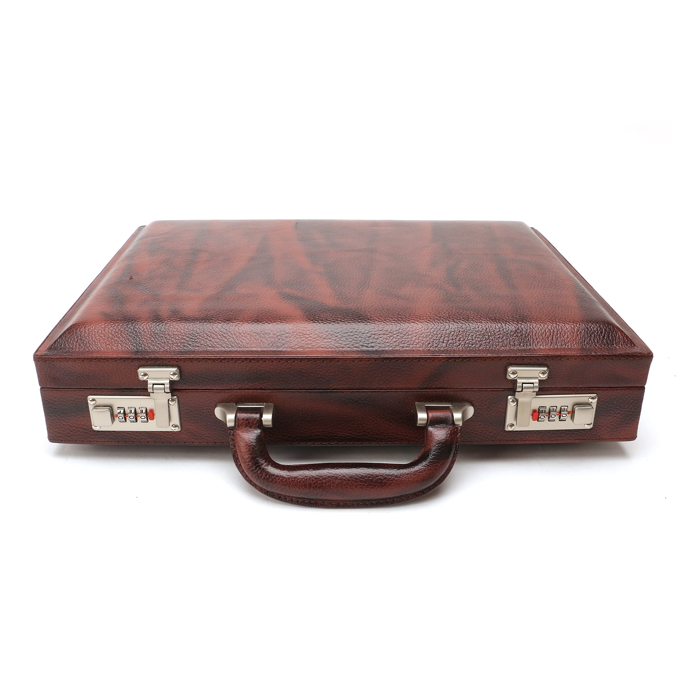 Red Cherry Genuine Leather Briefcase with Combination Lock-picture-48