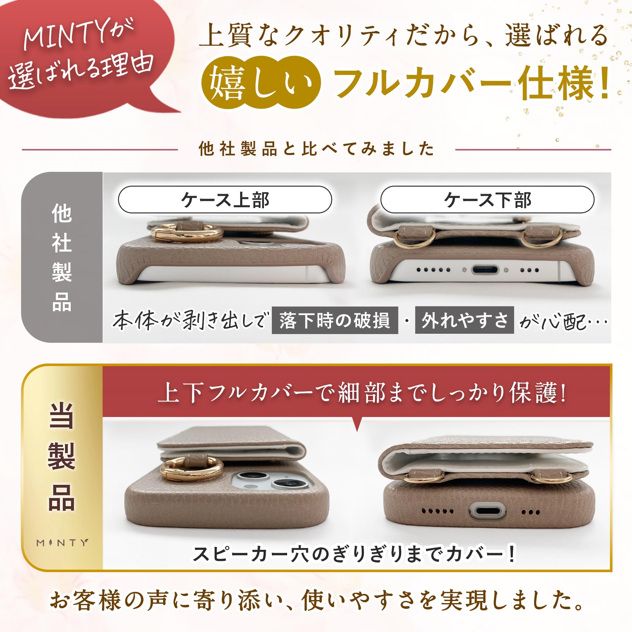 Amazon.co.jp: MINTY iPhone16 用 ケース ショルダー ストラップ