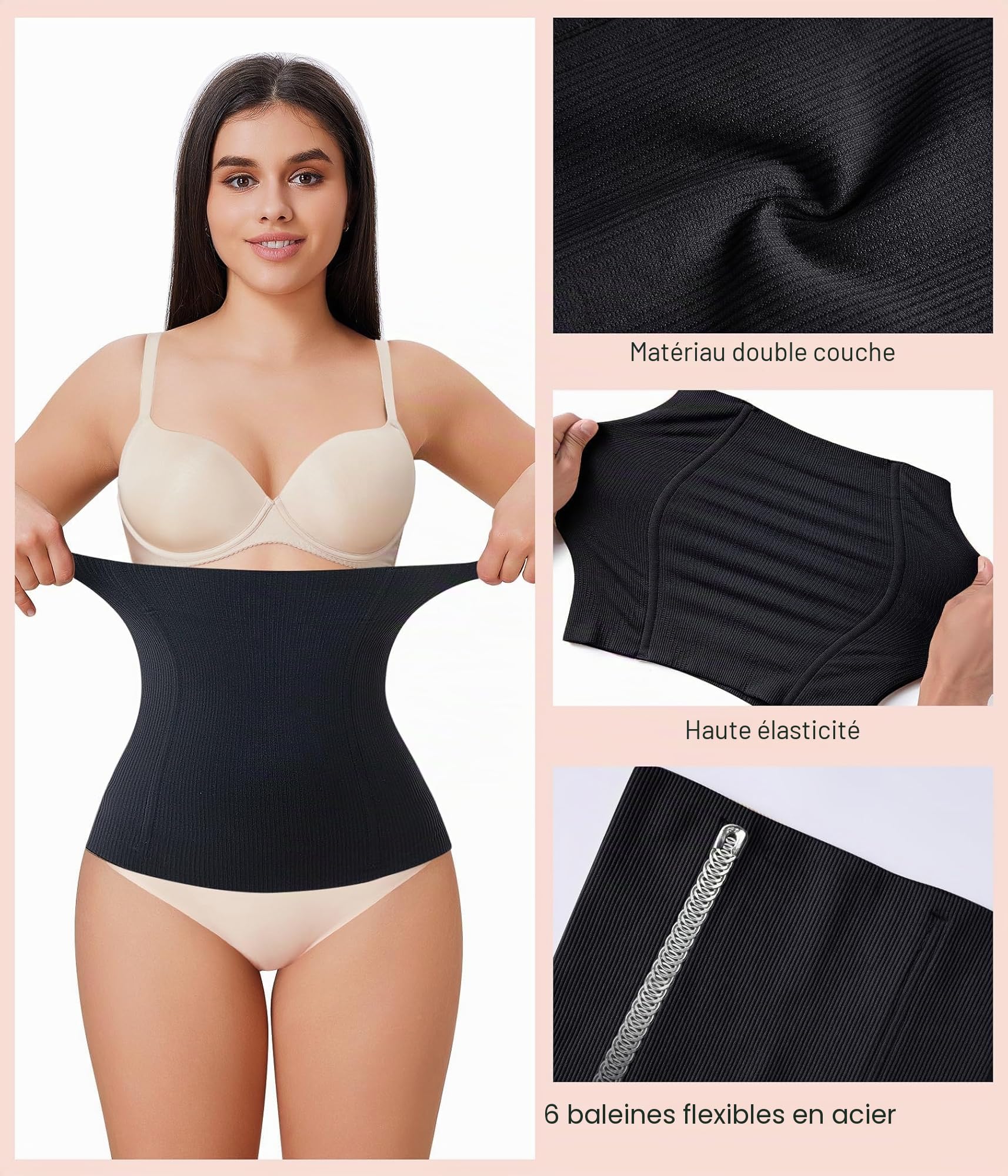 Gotoly Gaine Amincissante Ventre Plat Femme Invisible Corset Minceur Waist Trainer Serre Taille Body Sculptant Minceur Ceinture Gainante Post Partum
