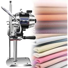 High Speed Straight Knife Cutting Machine, Electric Fabric Cutter, 1100W/1200W Industrial Fabric Cutting Machine, Cloth Cutter with 360  Rotating LED Light, for Multilayer Leather 12"