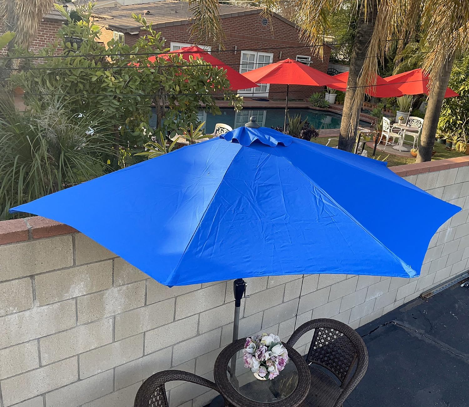 BELLRINO Umbrella Canopy Replacement for 9ft 5 Ribs Half Umbrella, Replacement Canopy ONLY