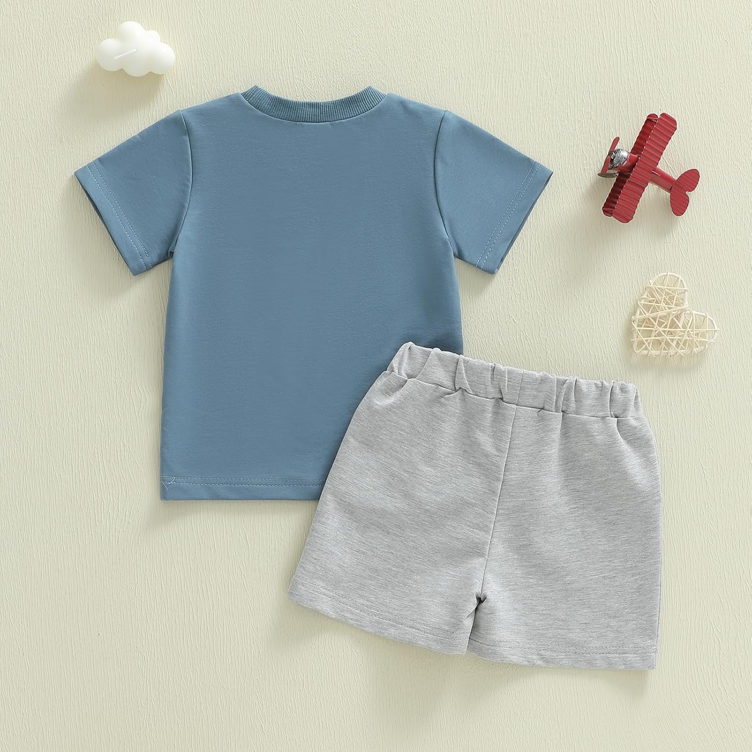 Fernvia Toddler Kids Baby Boy Summer Clothes Sets 1T 2T 3T 4T 5T Letter Print Short Sleeve Tops Elastic Shorts Outfits - Image 7