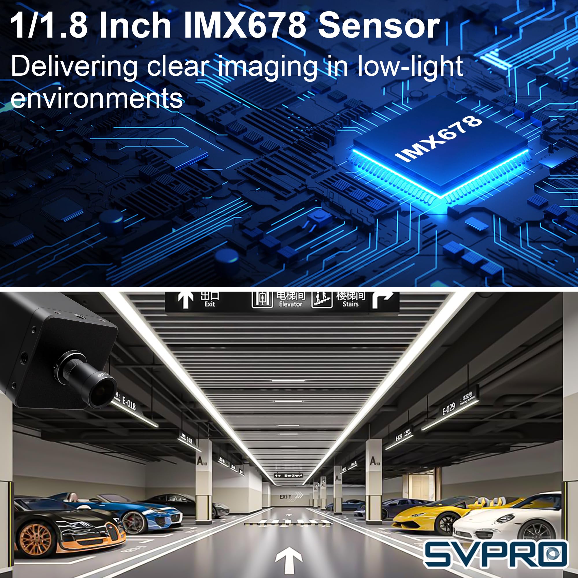 Svpro 4K 60 FPS USB 3.0 HDMI-Kamera, Webcam mit manuellem Fokus, 94° (H) 5mm-M12-Objektiv und Metallgehäuse, IMX678-UVC-Kamera für schlechte Lichtverhältnisse, kompatibel mit Windows, Linux OS