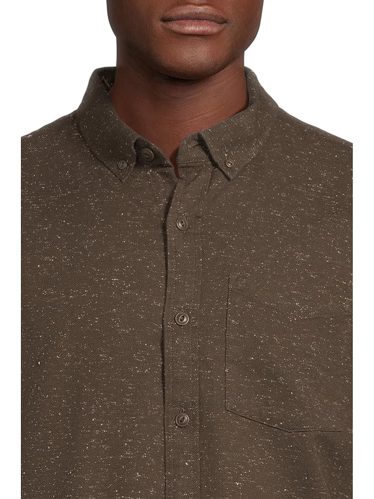 Brown L.L.Bean Signature Donegal Woven Long Sleeve Shirt