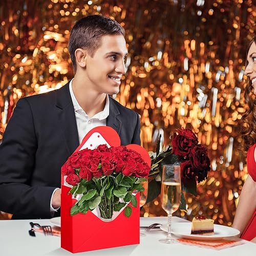 Miniatura 5 de 4 juegos de cajas de sobres de ramo de floristas con bloques de espuma floral caja de regalo de papel para el día de San Valentín día de la madre