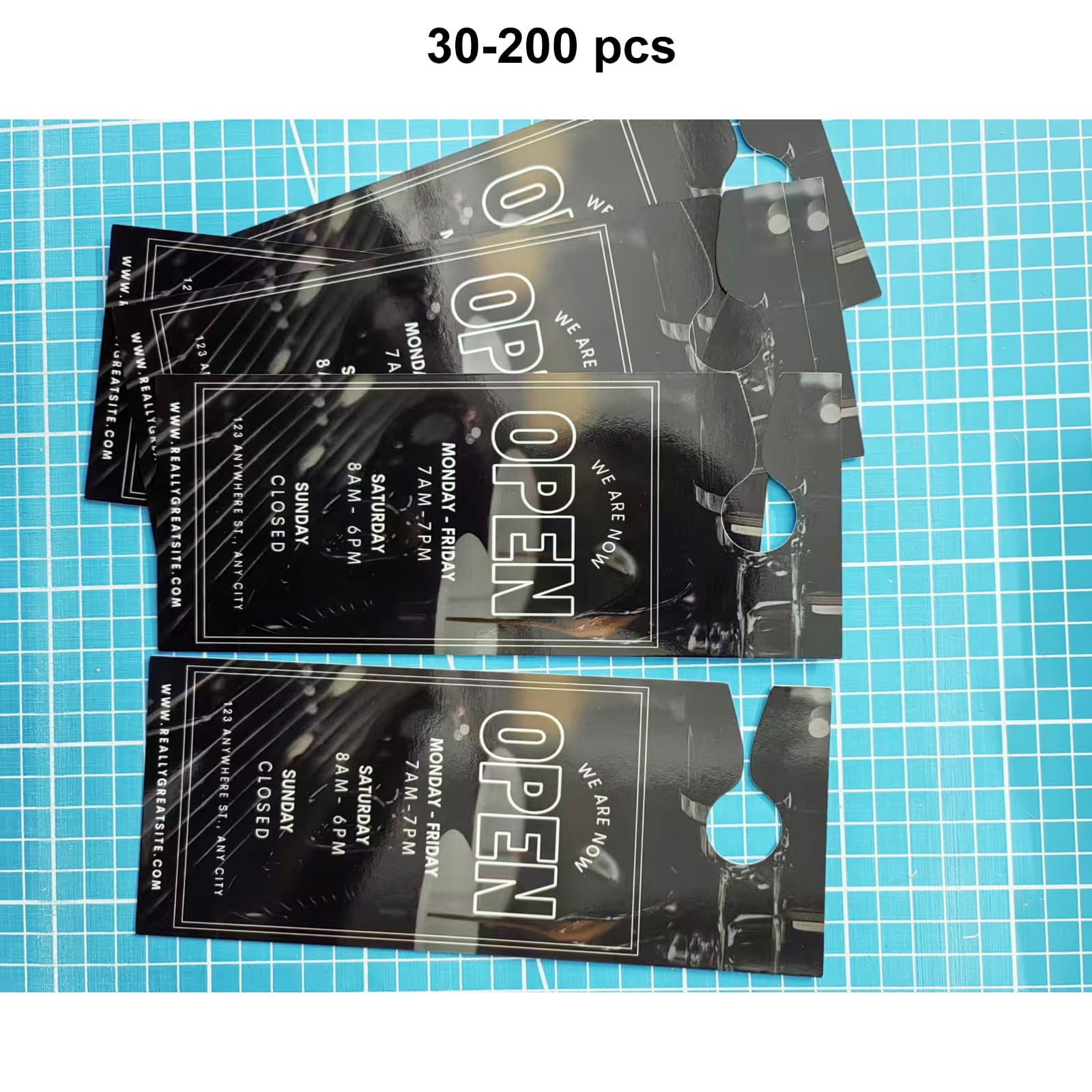 200 Custom Door Hanger Business Flyers | 3.5" X 8.5" | 16PT Gloss Paper With Die-Cut Hole | Promotional Notices & Cards