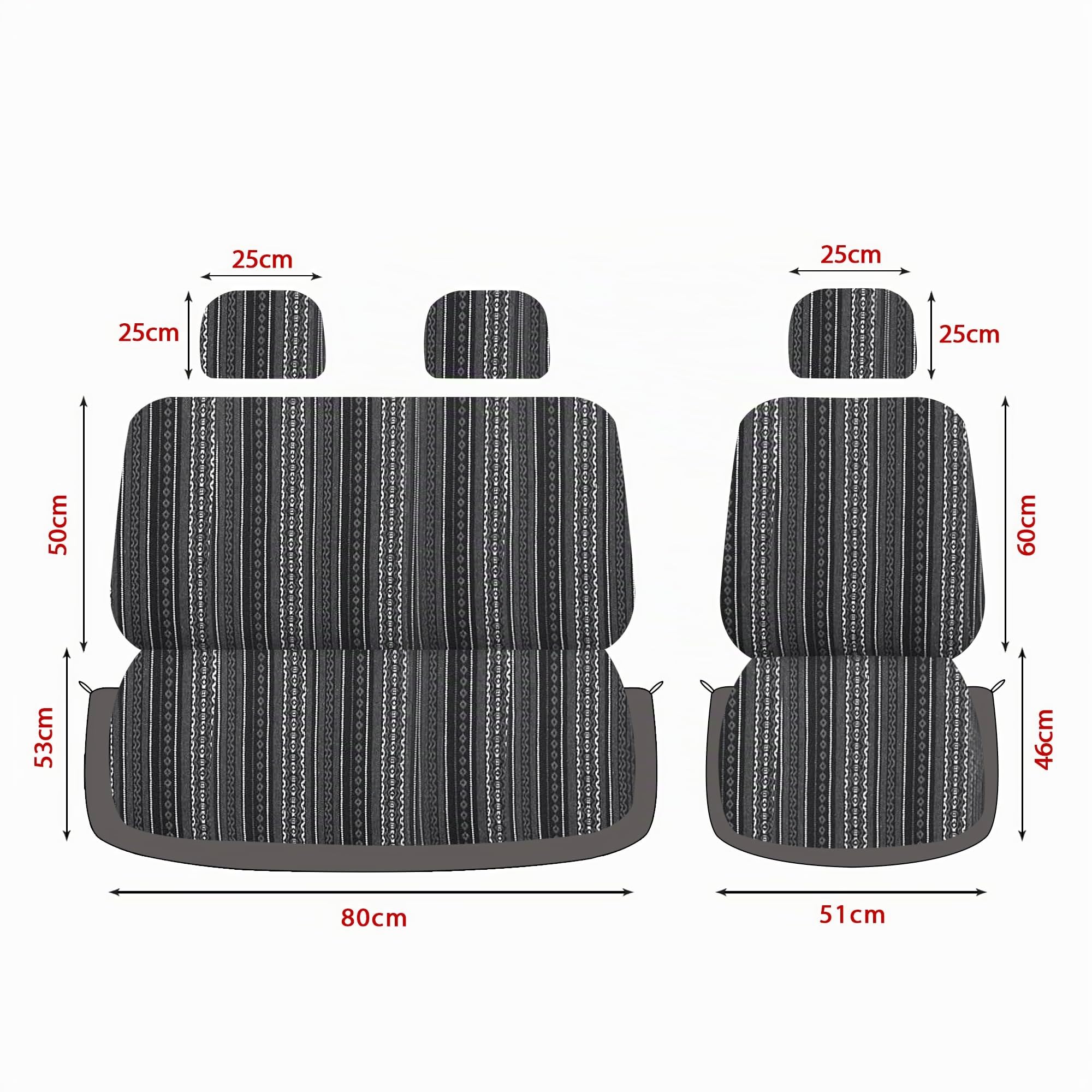 AUTOYOUTH Funda Universal para Asiento de Coche, Camión, Furgoneta, SUV, Compatible con Airbag (2 + 1)