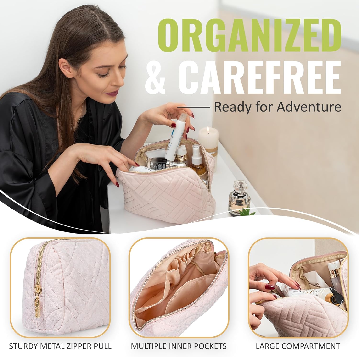 Large Zippered Cosmetic Organizer for Women Girls Botswana Ubuy