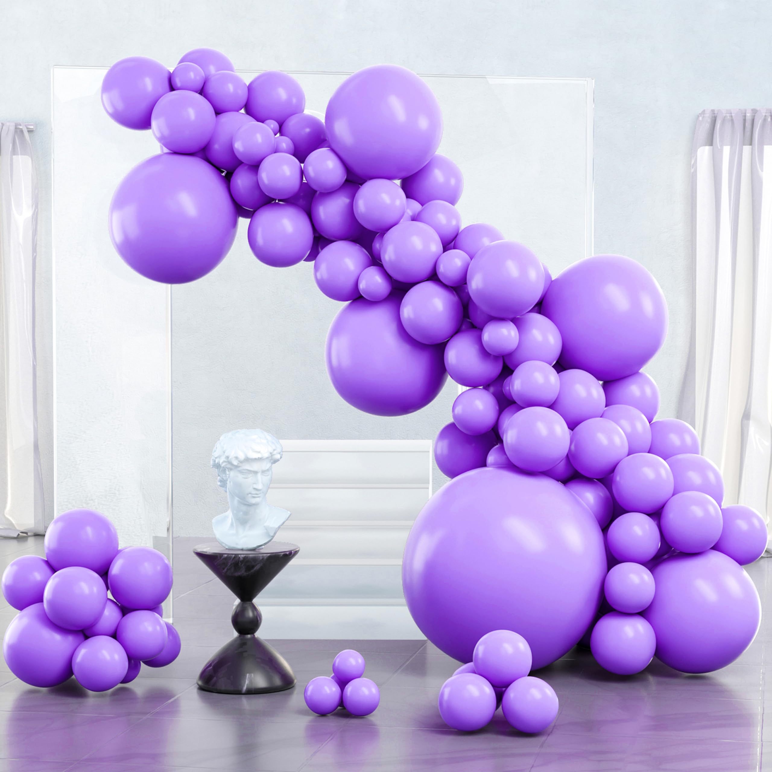 PartyWoo Purple Balloons 127pcs Different Sizes of 36 18 12 10 5 Inch