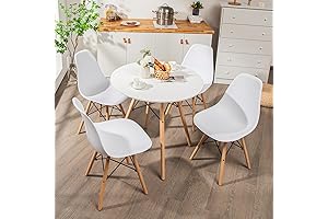 Tangkula Round Dining Table Set for 4