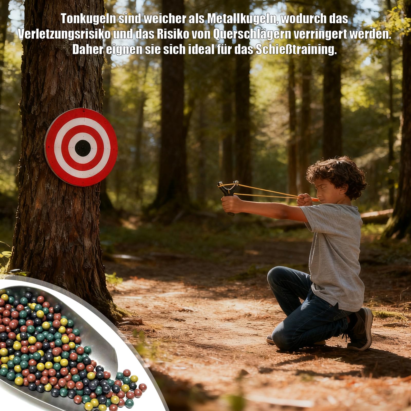9mm Sfere per Fionda, Palla di Argilla dura, Sfere di Argilla Biodegradabili, Ecologiche Argilla Palline per Allenamento con la Fionda, 500g