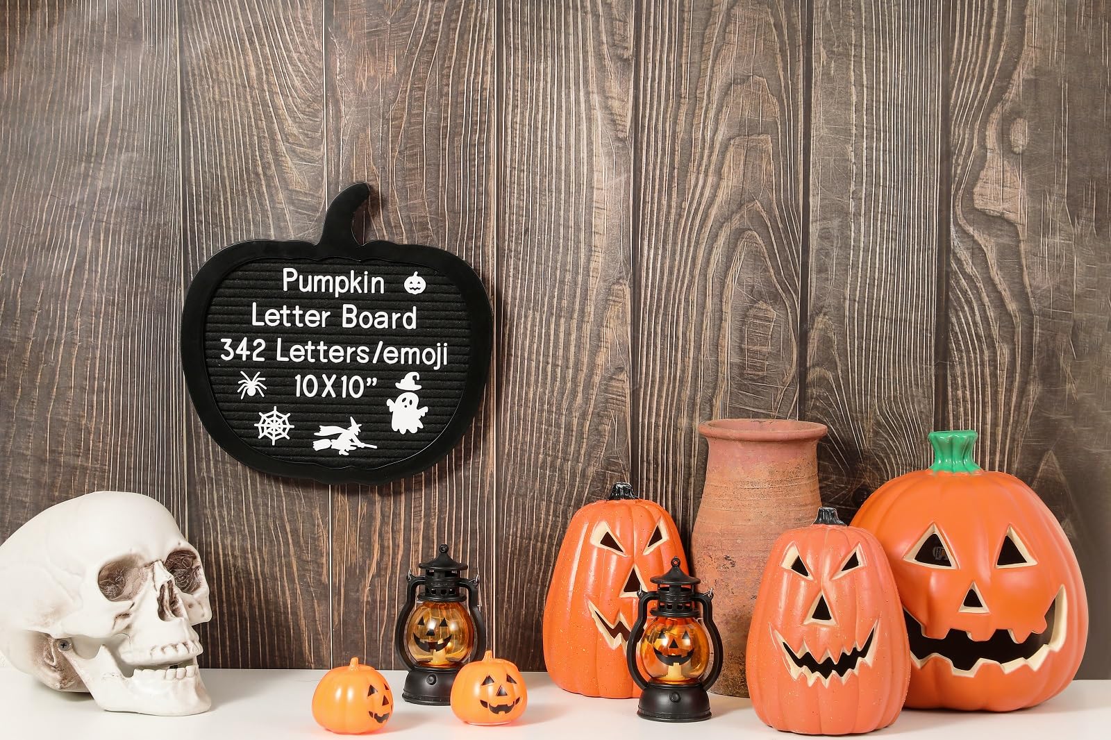 G GAMIT Pumpkin Felt Letter Board with 342 Changeable Letters&Numbers, 10x10 Spooky Letterboard Gothic Message Board Letter Sign Board with Stand and Canvas bag for Halloween Party Christmas - Image 4
