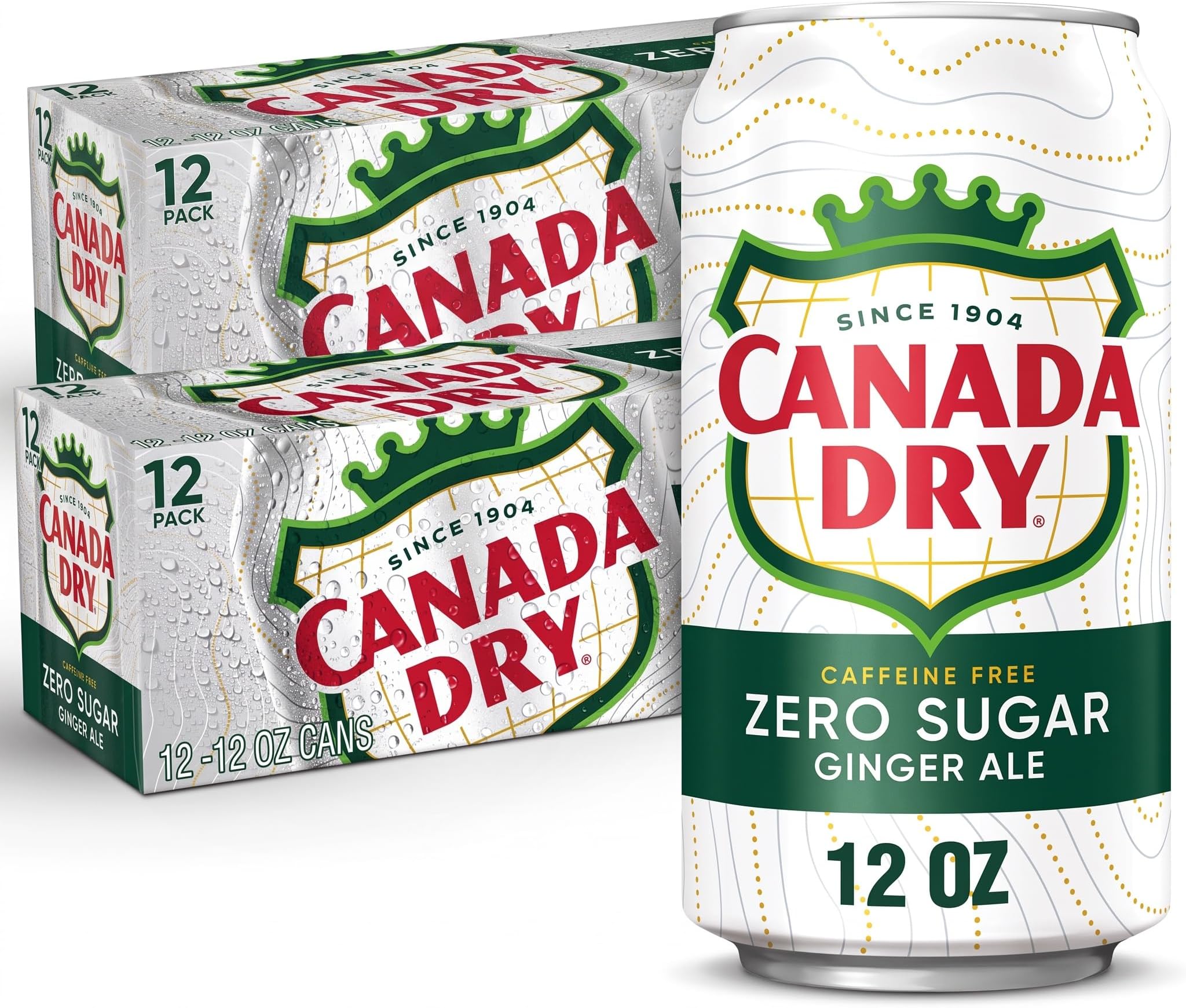 Zero Sugar Ginger Ale | 12 fl. oz. Cans | 12 Pack | Pack of 2