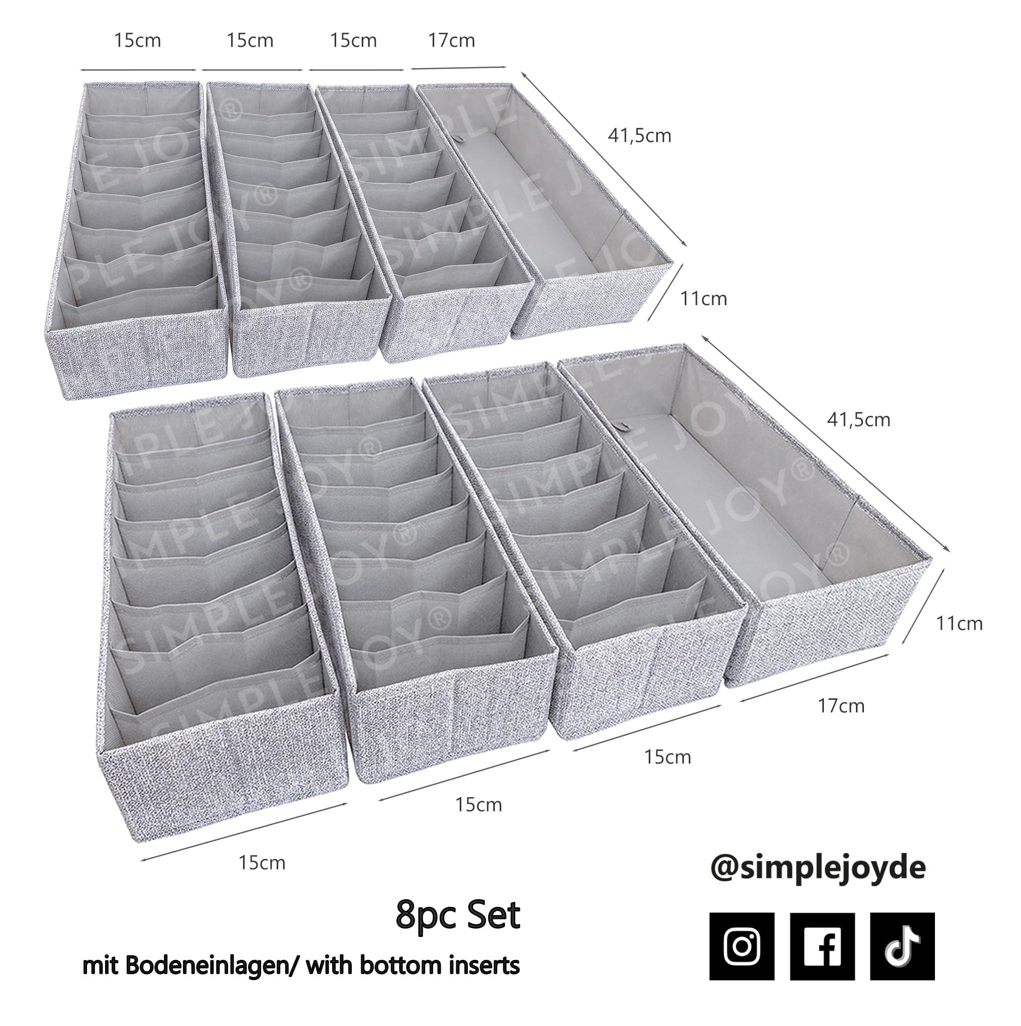 SIMPLE JOY® Organizzatore per cassetti compatibile con Ikea (HEMNES grand (50 scomparti))