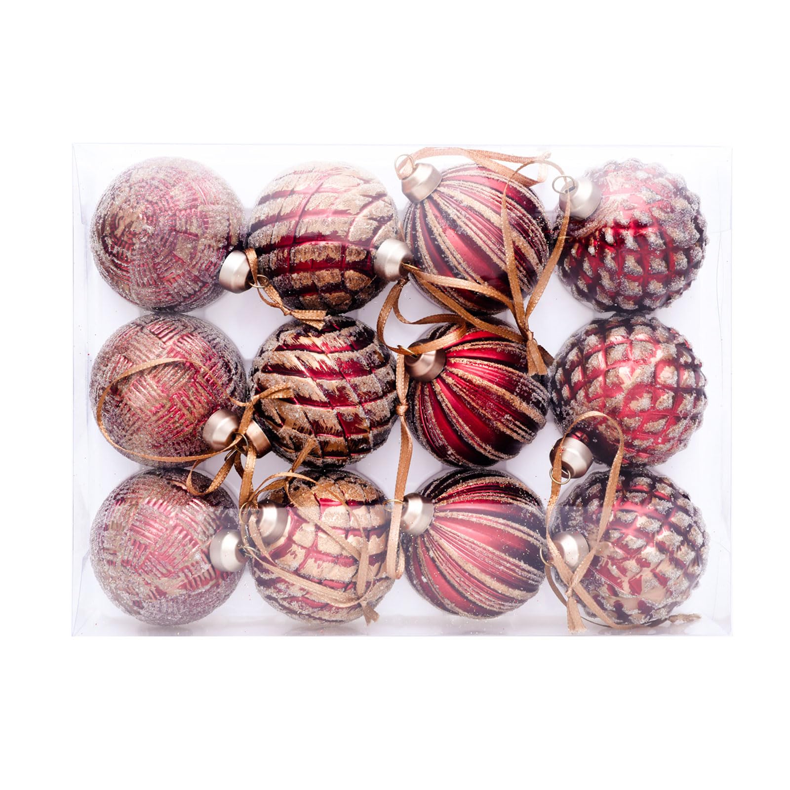 Collection of 12 Unique Retro Christmas Sphere Decorations to Enhances Your Holiday Cheering Party Hanging Decors Celebratory Tree Hanging Ball