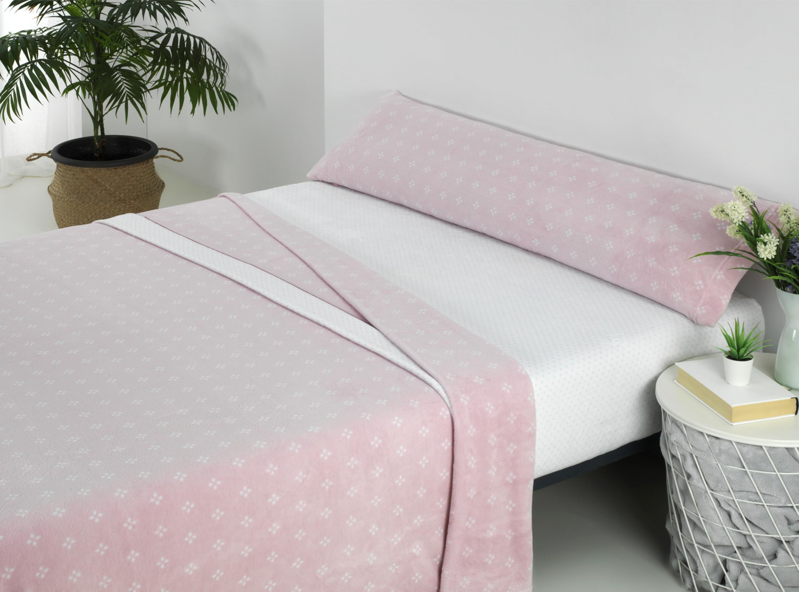 Cisne Rojo Juego de Sabanas Corlina.Juego de Sabanas Invierno Coralina Doble Cara. Sabanas Estampadas Calentitas. Calidad y Diseño. para Cama 150 cm. Color Rosa. Modelo Alma. (400009-150-R)