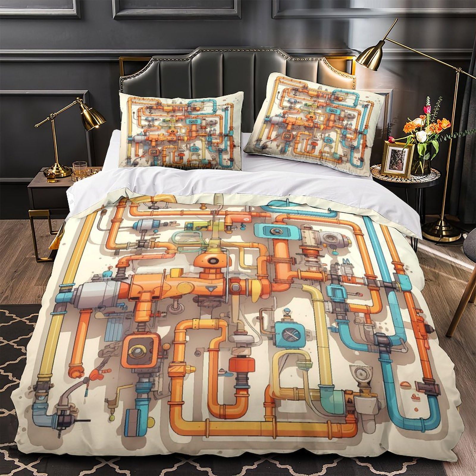 Housse de Couette Cornets de Glace 200x200 Parure de Lit Enfant 3D