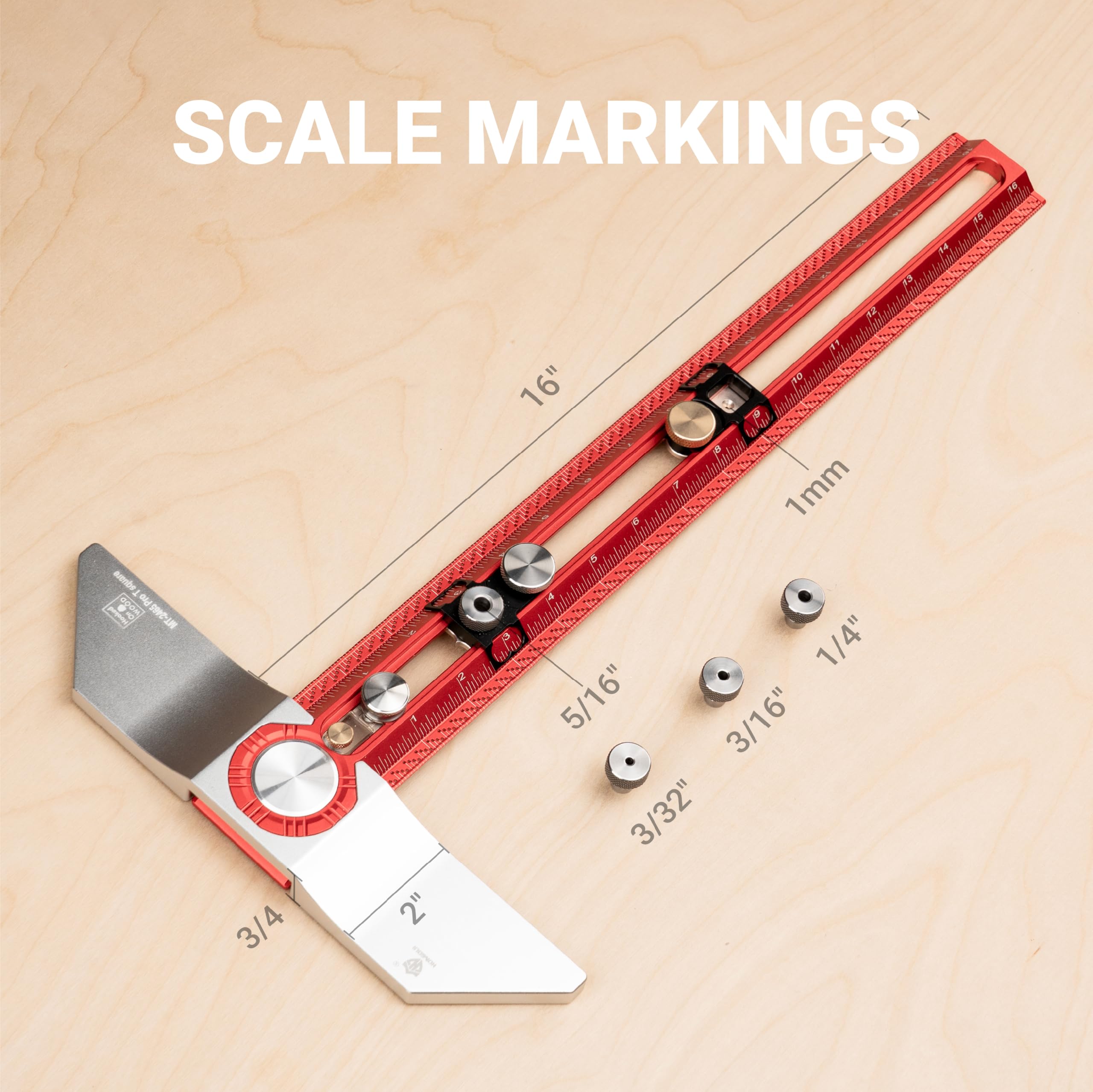 HONGDUI Scriber Marking T Square - Righello in lega di alluminio