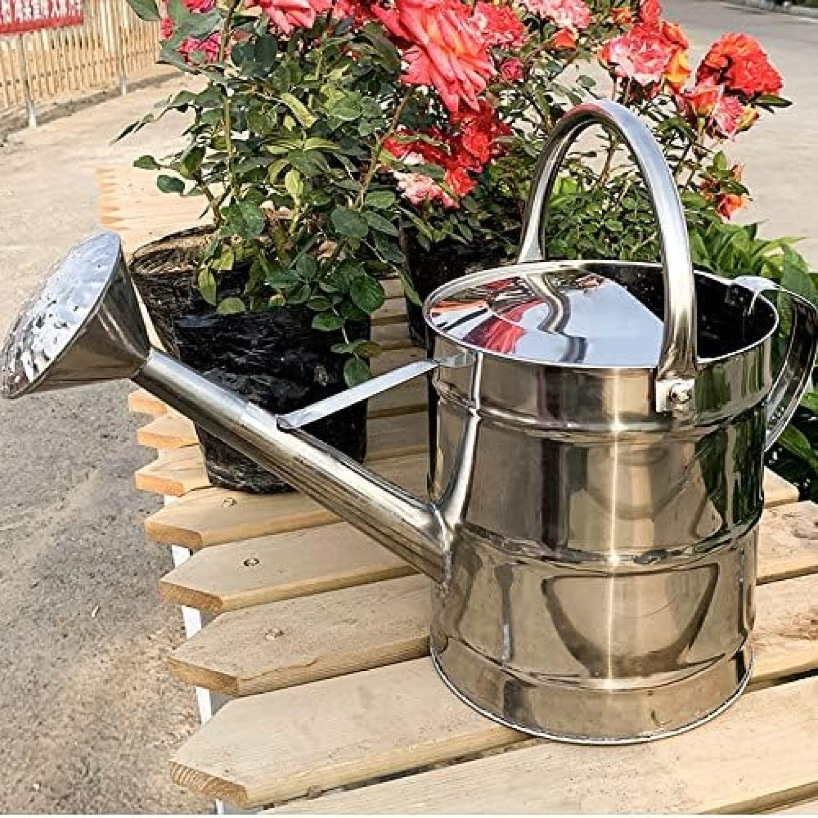 Regadera De Plantas Regadera De Acero Inoxidable Regadera De Gran Capacidad Hogar Boca Larga Riego Engrosado Riego Y Riego Regadera De Ducha De Doble Propósito 8L / 2L Riego Decorativo,8ld