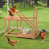Kecreque Chicken Perch Coop Toys: Swing, Ramp, Platform, Roost Bars, Food Storage - Cedar Wood, Easy Clean 34.5x27.5x31.5"