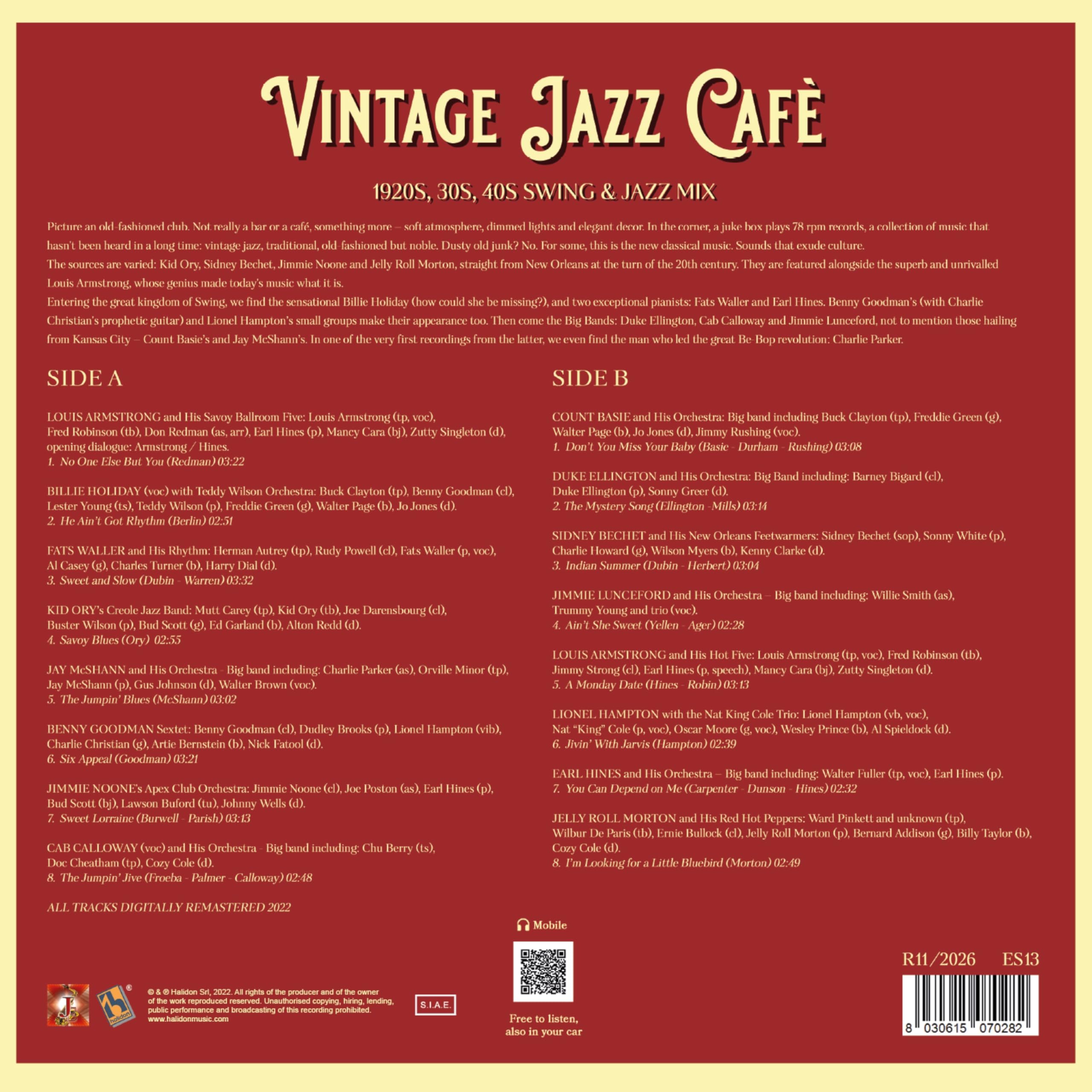 Vintage Jazz Cafè – Luis Armstrong, Billie Holyday, Benny Goodman, Cab Calloway, Count Basie