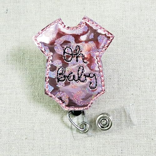 Miniatura 2 de Oh Baby Onesie Badge Reel - Maternity Nurse Gift, NICU Nurse Badge Holder, Cute Midwife ID Clip, L&D Nurse Accessory, Baby Nurse Thank You Gift
