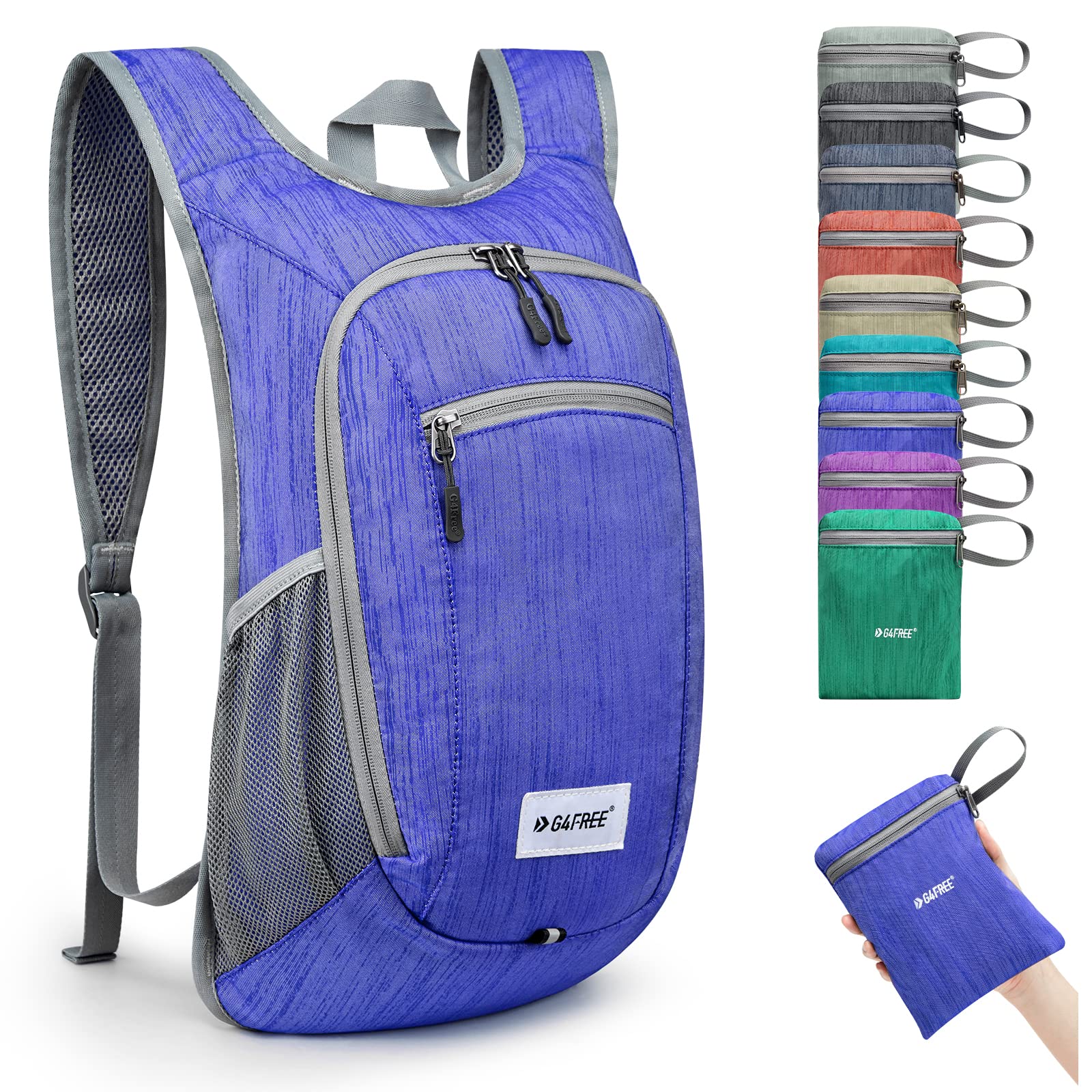 G4Free 10L Hiking Backpack Lightweight Packable Hiking Daypack Small Travel Outdoor Foldable Shoulder Bag, Blue-image-30