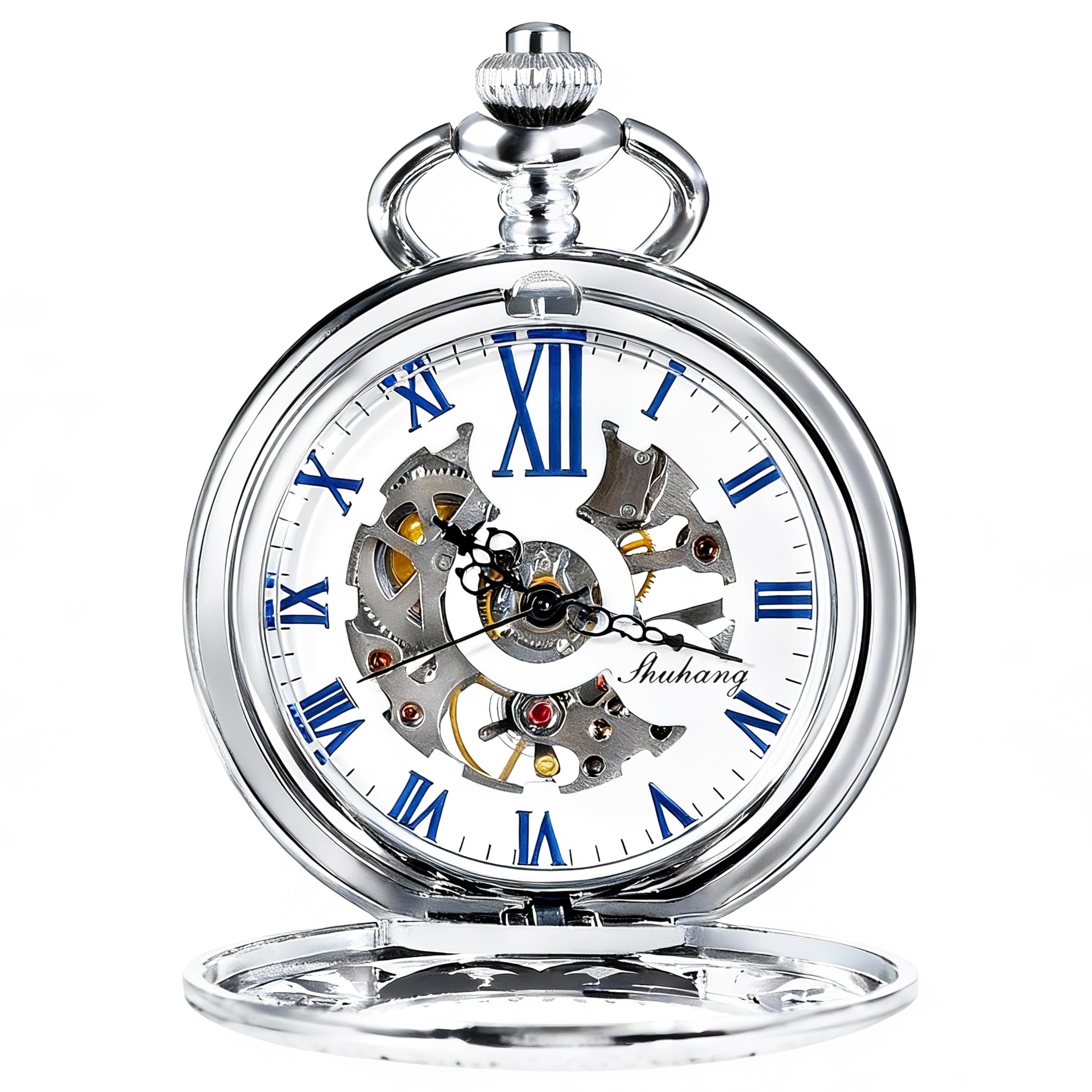 TREEWETO Montre Gousset Mecanique Montres Poche Steampunk Squelette rétro Pendentif Montre de Poche Montre Gousset Dore Montre Poche