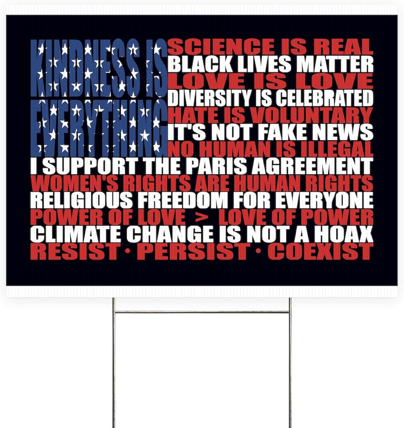 CafePress Political Protest American Flag Double Sided Yard Sign 24" w x 18" h Corrugated Double-Sided Yard Sign