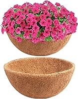 Vista 1 de Y&M Juego de 2 cestas colgantes de fibra de coco preformadas de 10 pulgadas, forro de repuesto de coco, 2P