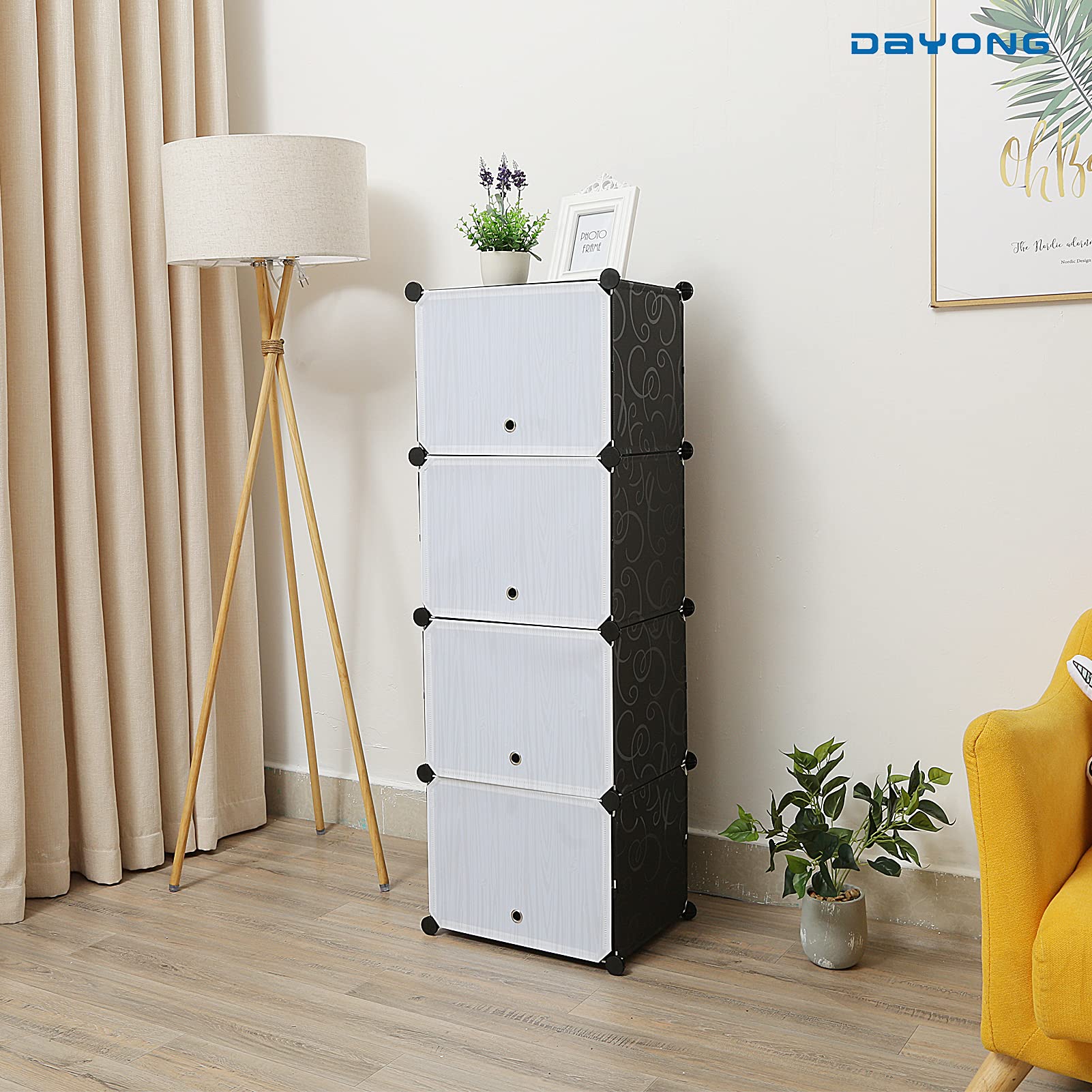 DAYONG DIY Portable Shoe Rack Organizer Tower,Modular Cube Storage