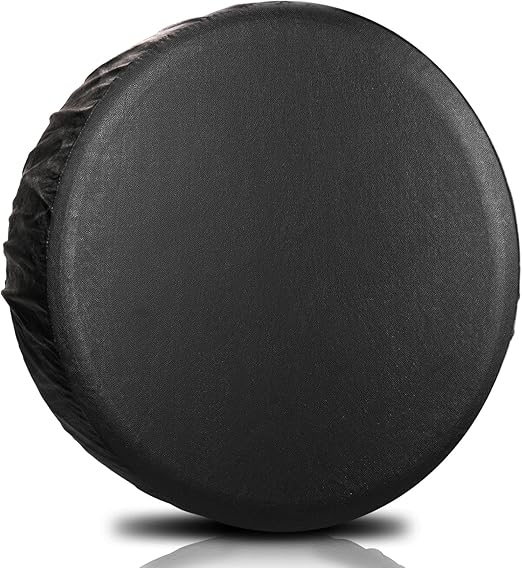 Leader Accessories 26"-28" Spare Tire Cover Universal Fit for Trailer, RV, Car, Truck, SUV, Jeep, Camper Wheel, Waterproof Dustproof Thickening Leather, Black