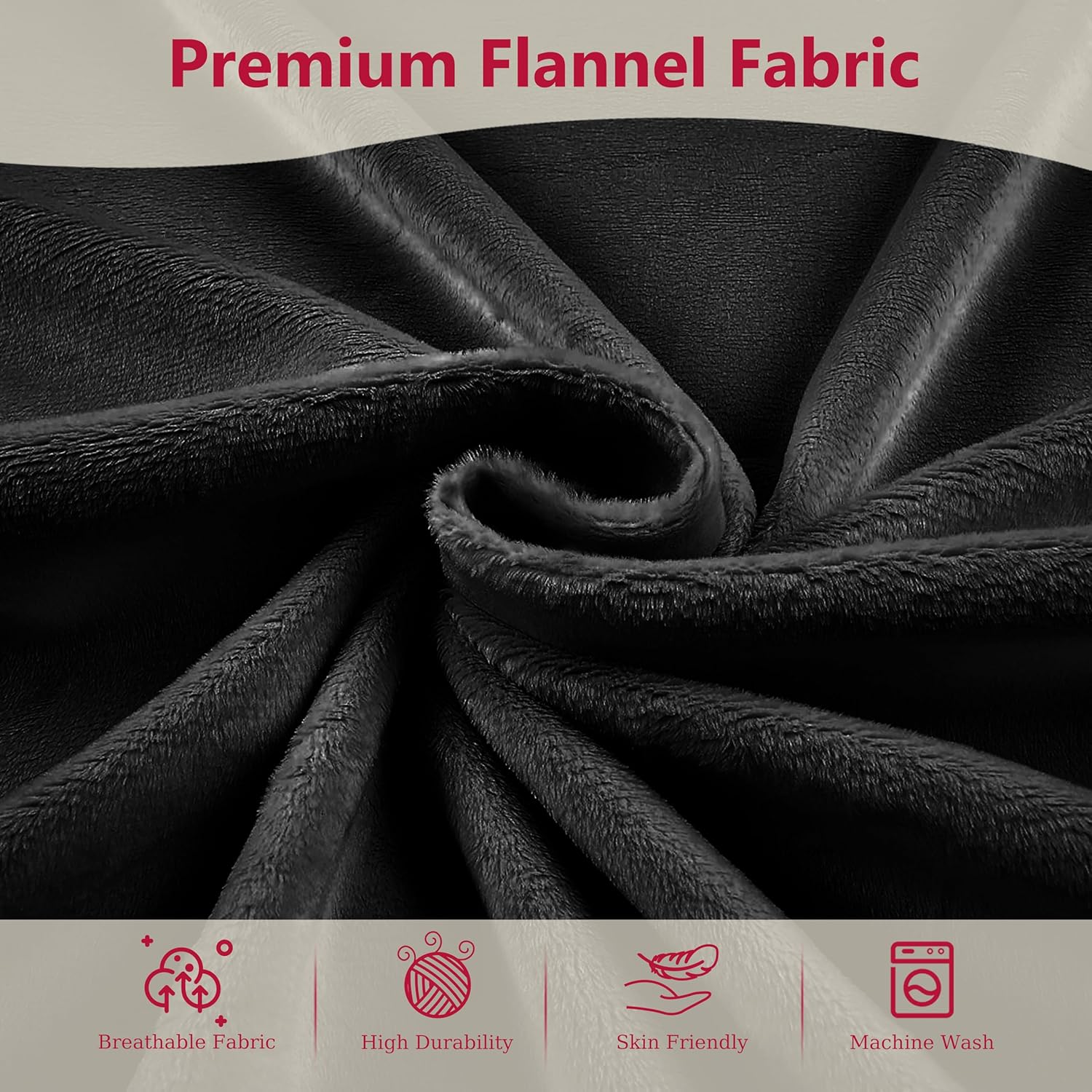 Giant Bean Bag Chair with Memory Foam Filling Beanbag for Adult 8 Colors, Machine Washable Removeable Flannel Cover, Soft Cozy for Bedroom, Living Room - 6 Feet Black