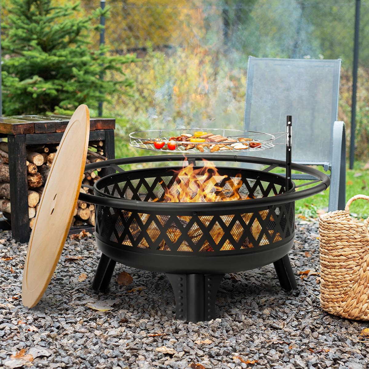 Amazon.com : Panovue 38 Inch Wood Burning Fire Pit for