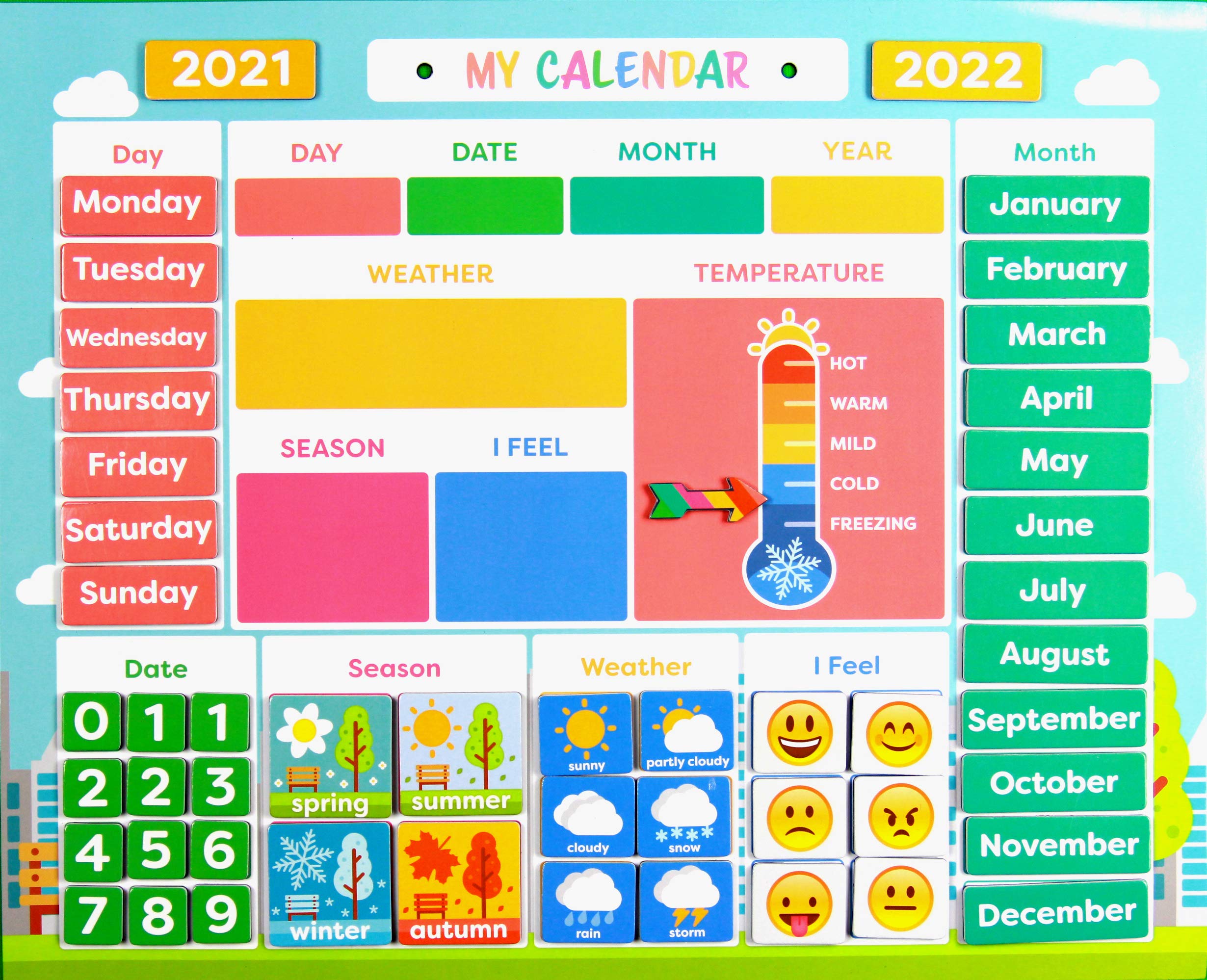 My First Daily Magnetic Calendar Weather Station For Kids Moods And my-first-daily-magnetic-calendar-weather-station-for-kids-moods-and