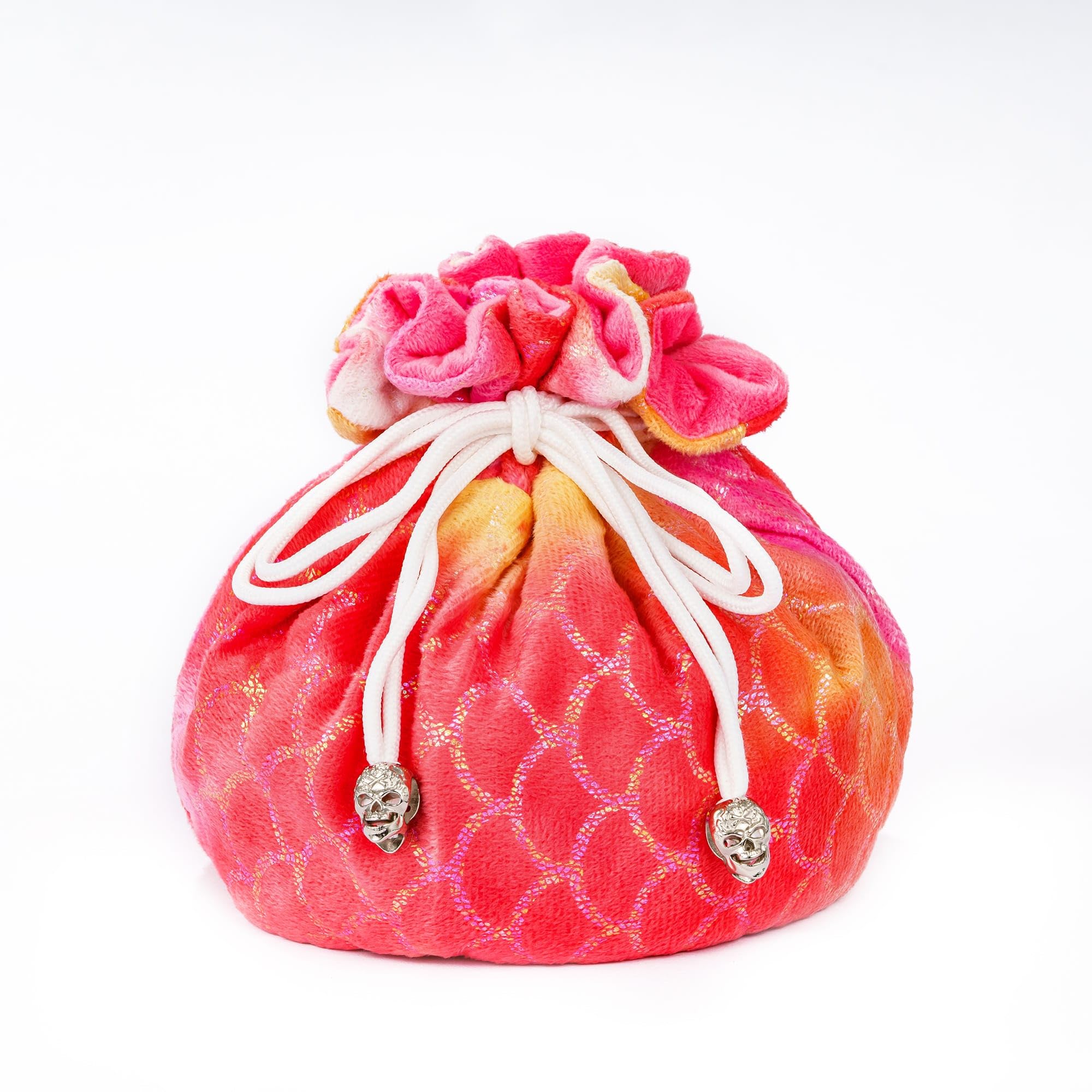 KSNDie DND Dice Bags Large with Pockets Orange Storage Bag Fish Scale Pattern for RPG Game Dices - Capacity 200+ Dice