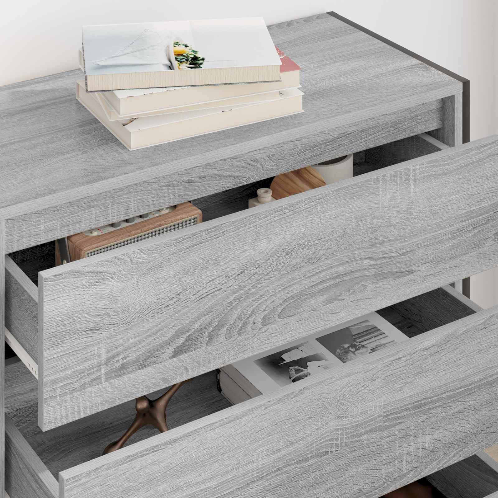 Credenza grigio Sonoma, 79 x 36 x 75,5 cm, in legno