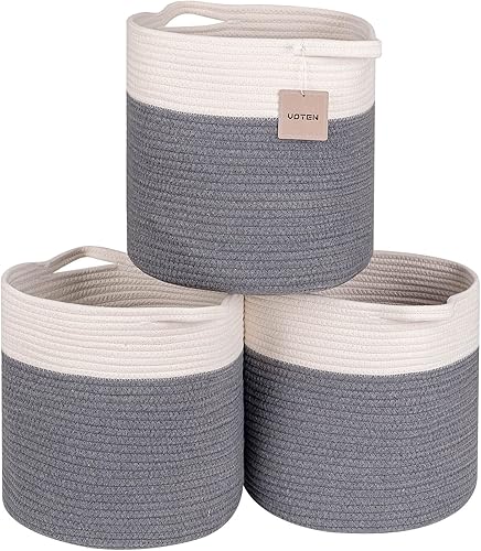 voten Cestas tejidas para almacenamientoorganización, cestas de almacenamiento de 13 x 13 pulgadas, cestas de cubos para organizador de cubos de 13