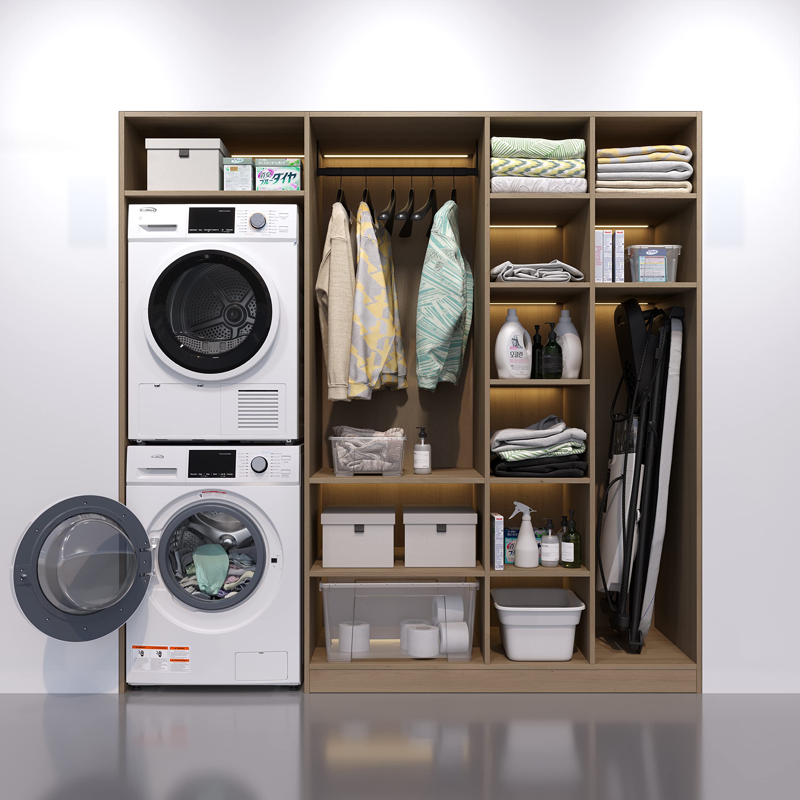 KoolMore FLW3CWH 24" Front Load Machine, 2.7 Cu. Ft, Space Saving Unit