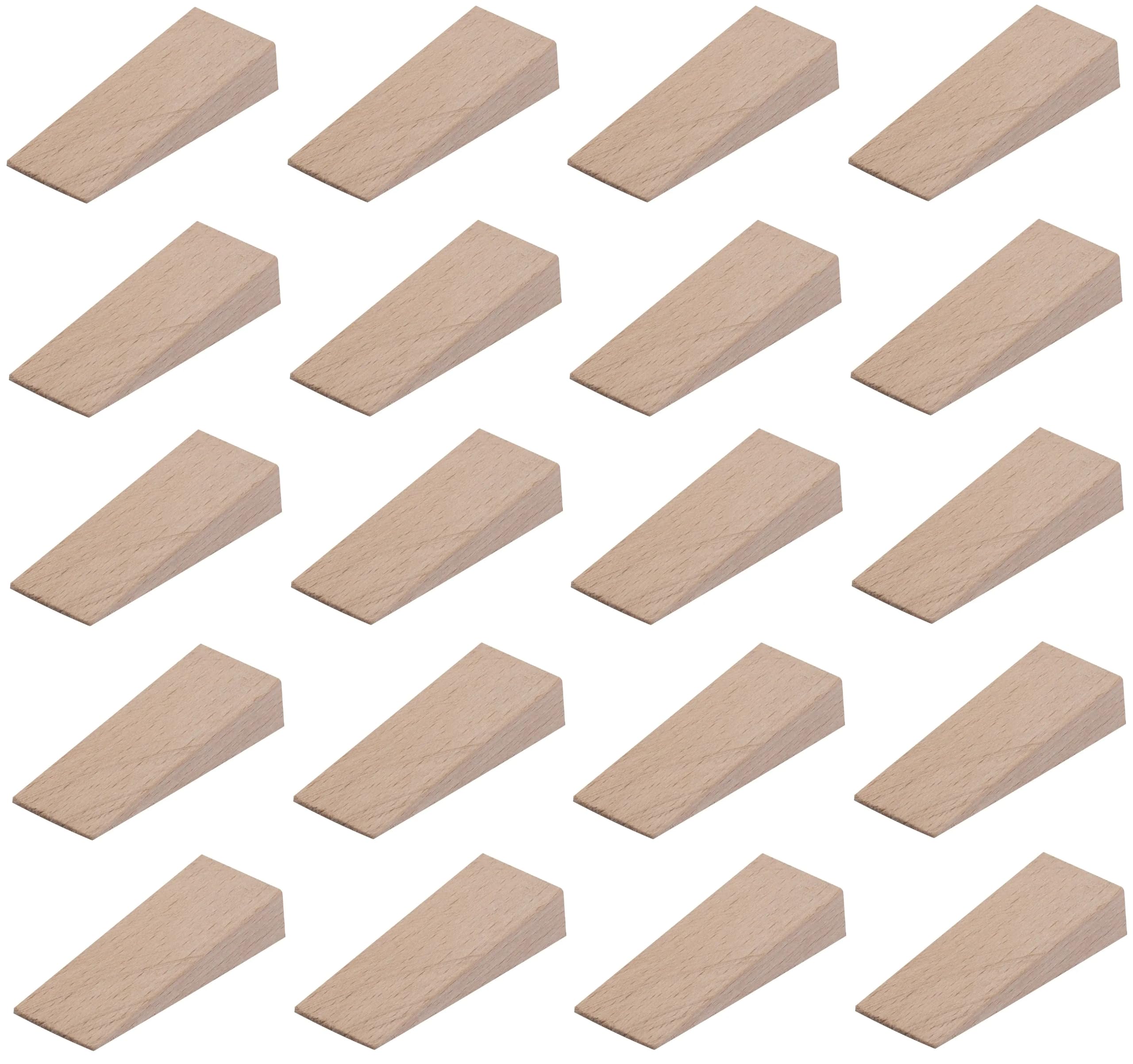 cyclingcolors 20x Holzkeile klein verschiedene größen (10x 6mm + 10x 12mm) türmontage zum basteln breit möbel Türkeile holz Möbelkeile, 55mm x 20mm