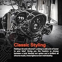 Vista 2 de TRUE MODS - Faro delantero LED de 7 pulgadas para Harley Davidson [acabado negro] convertidores H4 Plug and Play para Road King Electra Glide Ultra