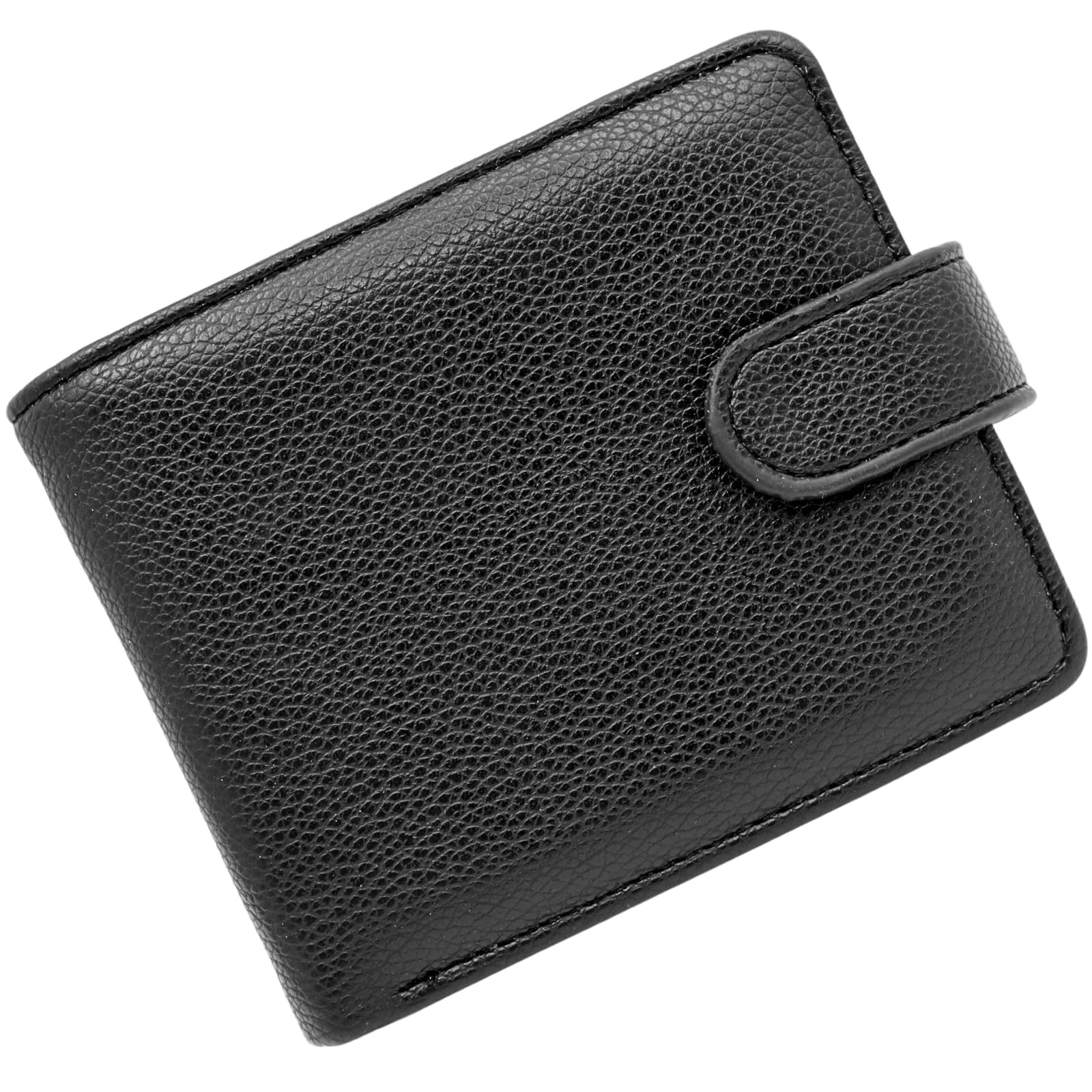 Wallets for Man, Black Daily Mens Wallets, Multifunctional Daily Purse with Buckle, Card Slots, ID Window and Coin Pocket Suitable for Daily Use-image-10