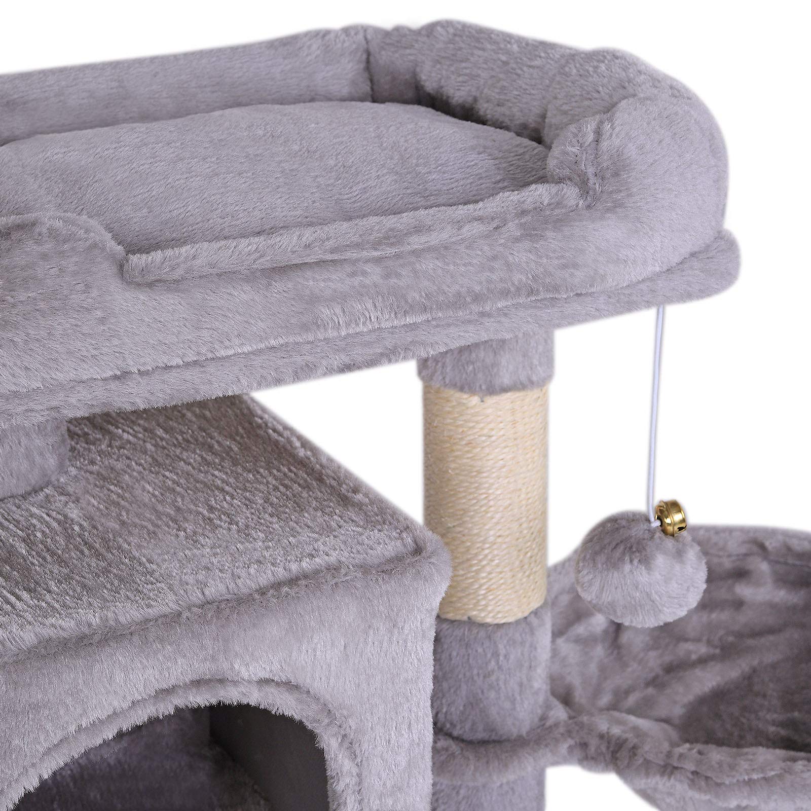 lionto Árbol rascador para Gatos Altura 70 cm, Gris Claro