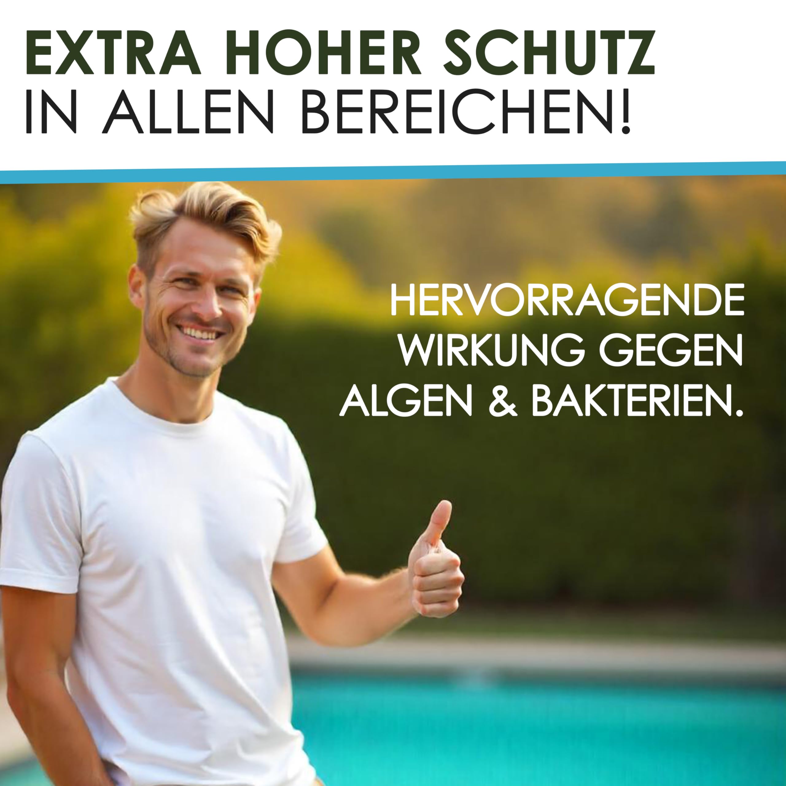 Pooldesinfektion 10L - Flüssiges Algizid für Pool I Pool Algenvernichter mit Klareffekt | Algenvernichter Pool | Desinfizierendes Reinigungsmittel gegen Algen