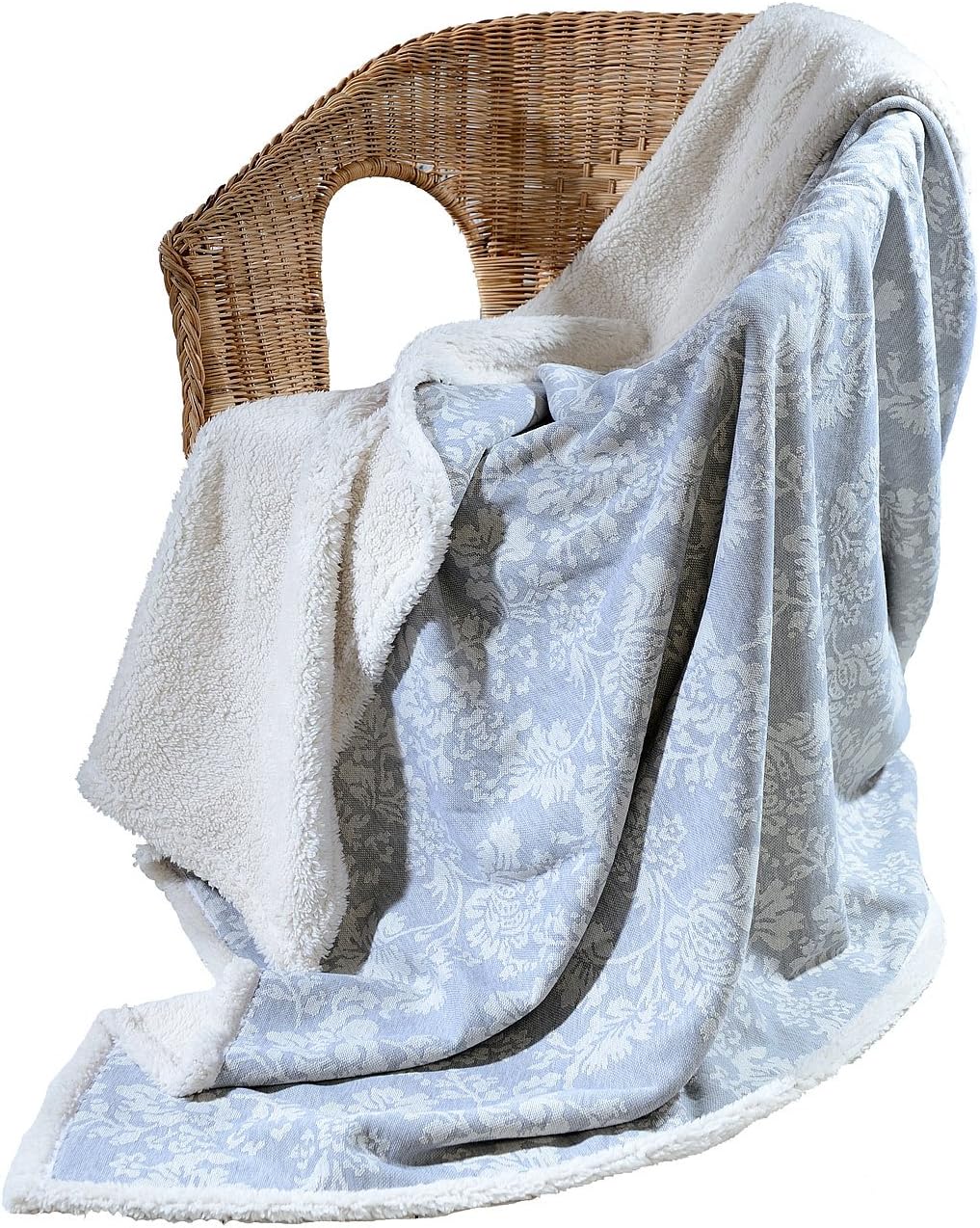 Wilson Gabor Blankets: Jacquard Bedspread with Faux Fur Backing, 200 x 150 cm (Blankets)