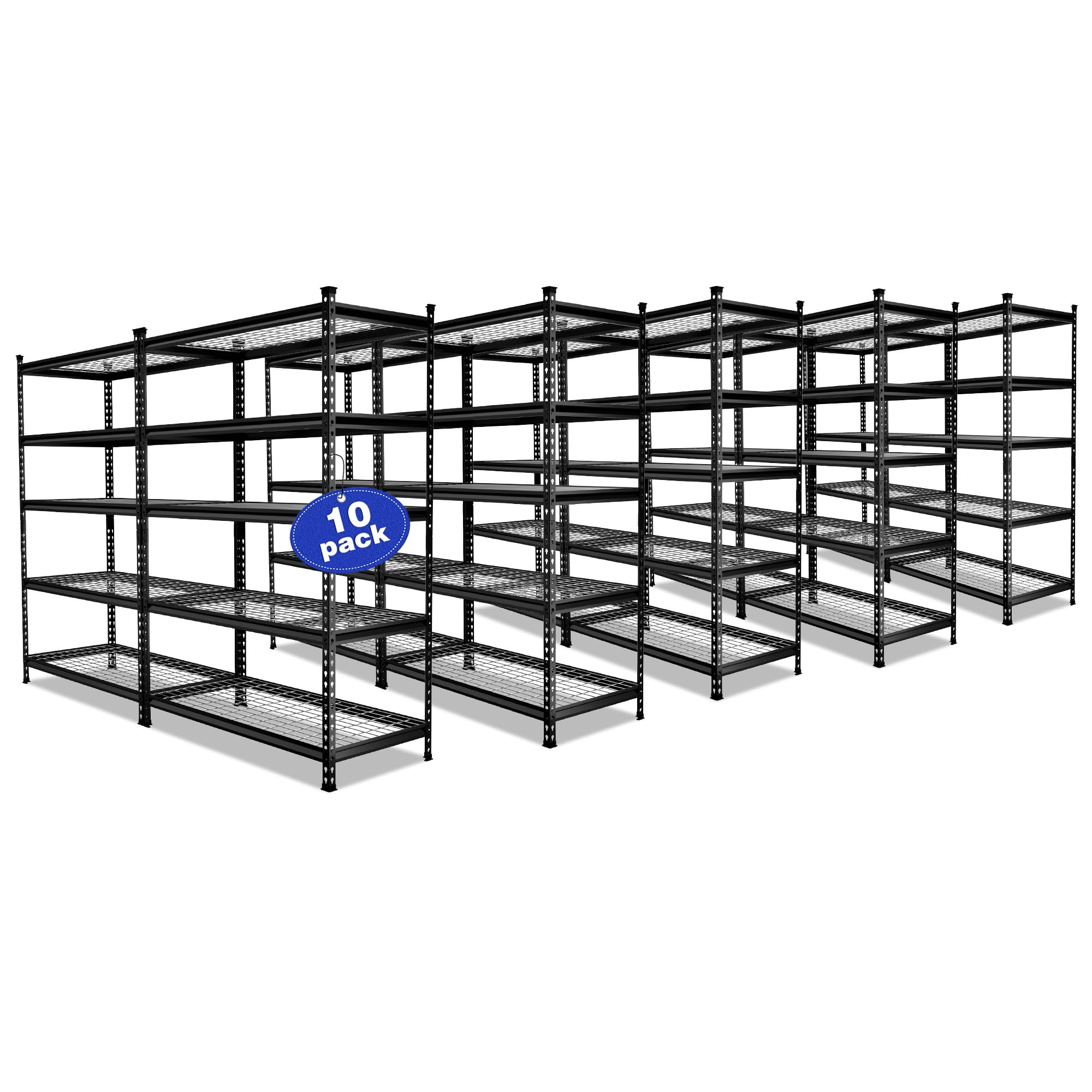 WORKPRO 5-Tier Metal Storage Shelving Unit, 48”W x 24”D x 72”H, Adjustable Storage Rack Heavy Duty Shelf, 4000 lbs Load Capacity (Total), for Garage,