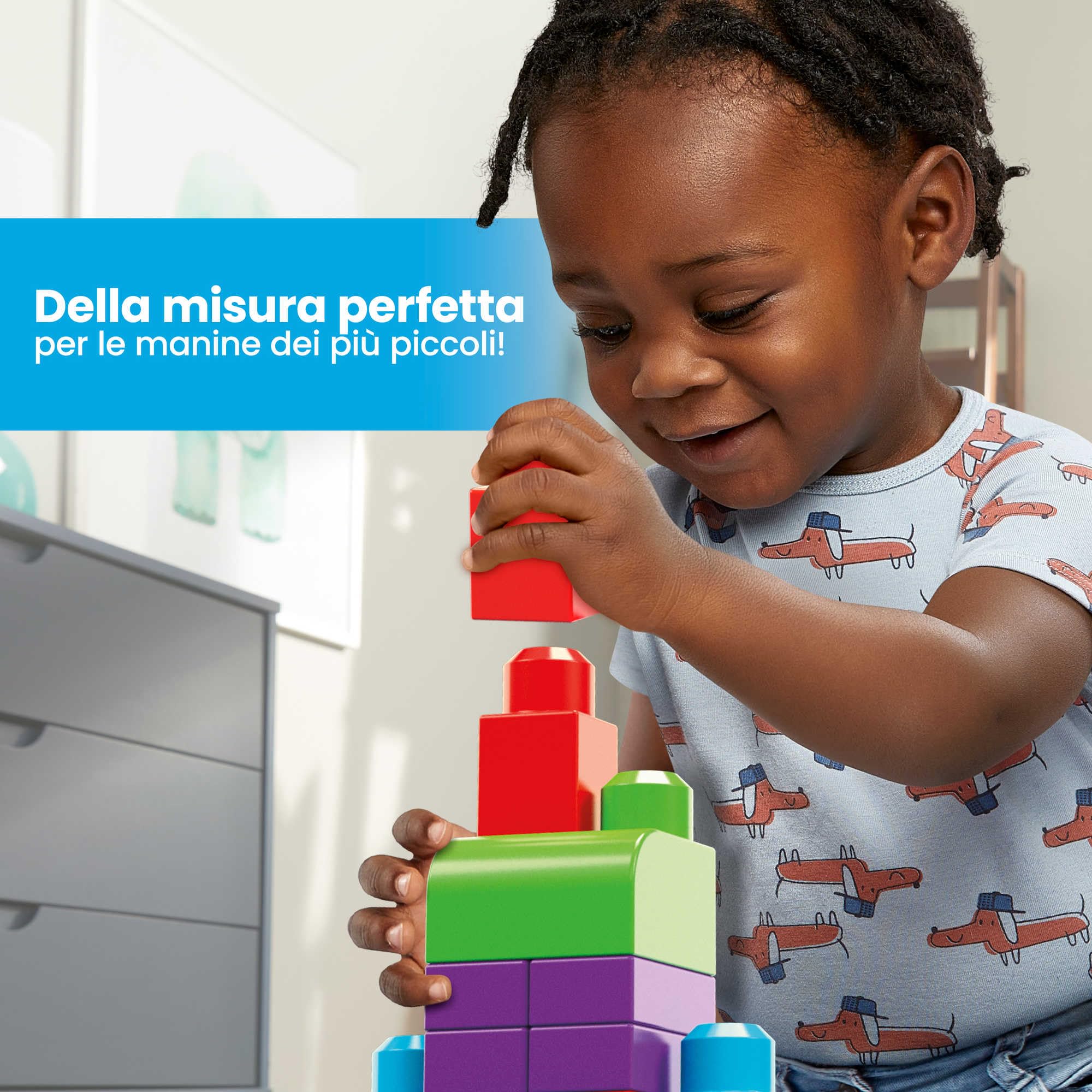 MEGA Bloks - Sacca Eco Blocchi da costruire, set da 60 blocchi colorati per creare torri altissime, castelli fantastici e tanto altro, giocattolo per bambini, 1+ anni, DCH55