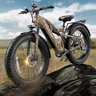 PUCKIPUPPY Electric Bike for Adults 1350W Peak, 48V 20AH Battery Ebike, 26" Fat Tire Full Suspension Electric Mountain Bike, 80 Miles Range, 28 MPH, 8 Speed, Torque Sensor, Labrador Pro - Amazon product rated Grade A