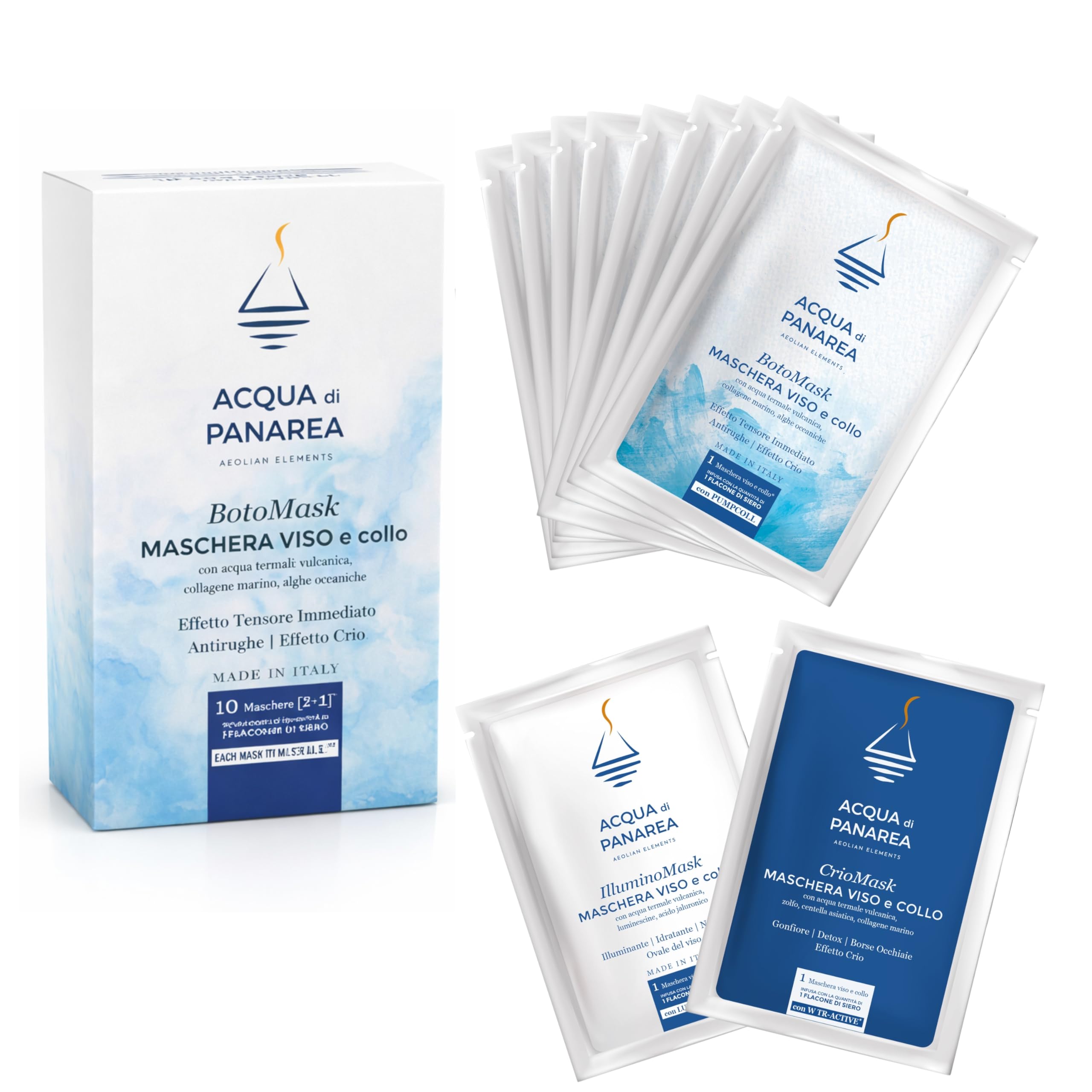 BotoMask Maschera Viso Effetto Tensore Immediato – Trattamento Rinfrescante e Levigante, Pelle Più Compatta e Luminosa – Maschera Idratante Anti-Stanchezza