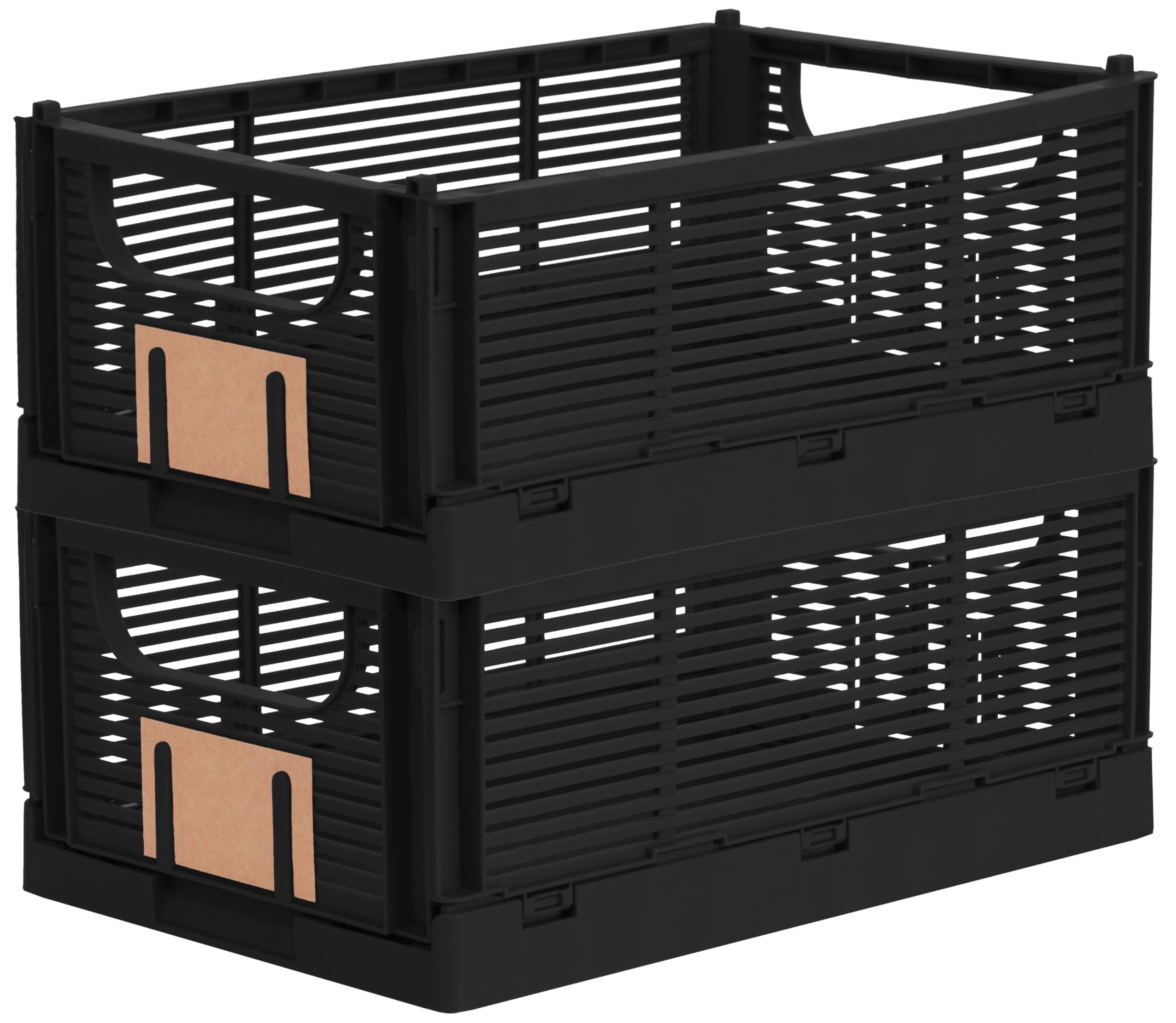 Brandsseller Caja plegable XL Juego de 3 Cesta de la Compra robusta Cesta de Transporte apilable Caja de Almacenaje - Negro